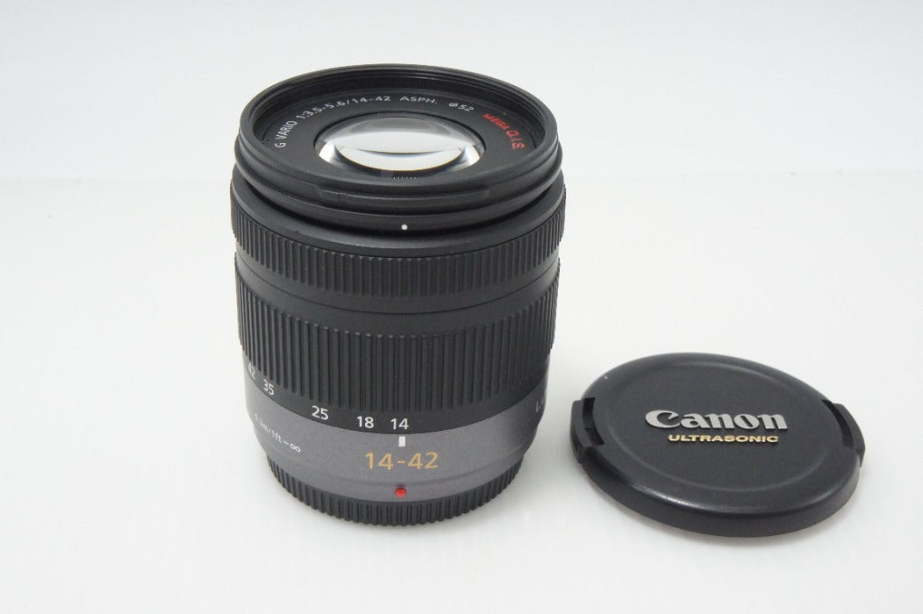 良品 Panasonic LUMIX G VARIO 14-42mm F3.5-5.6 ASPH. MEGA O.I.S H-FS014042 マイクロフォーサーズ 260723h