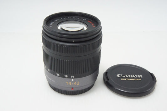 良品 Panasonic LUMIX G VARIO 14-42mm F3.5-5.6 ASPH. MEGA O.I.S H-FS014042 マイクロフォーサーズ 260723h