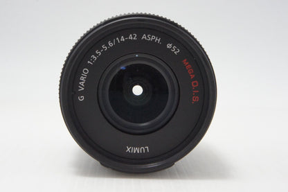 良品 Panasonic LUMIX G VARIO 14-42mm F3.5-5.6 ASPH. MEGA O.I.S H-FS014042 マイクロフォーサーズ 260723h
