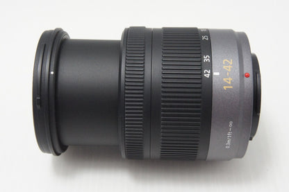 良品 Panasonic LUMIX G VARIO 14-42mm F3.5-5.6 ASPH. MEGA O.I.S H-FS014042 マイクロフォーサーズ 260723h