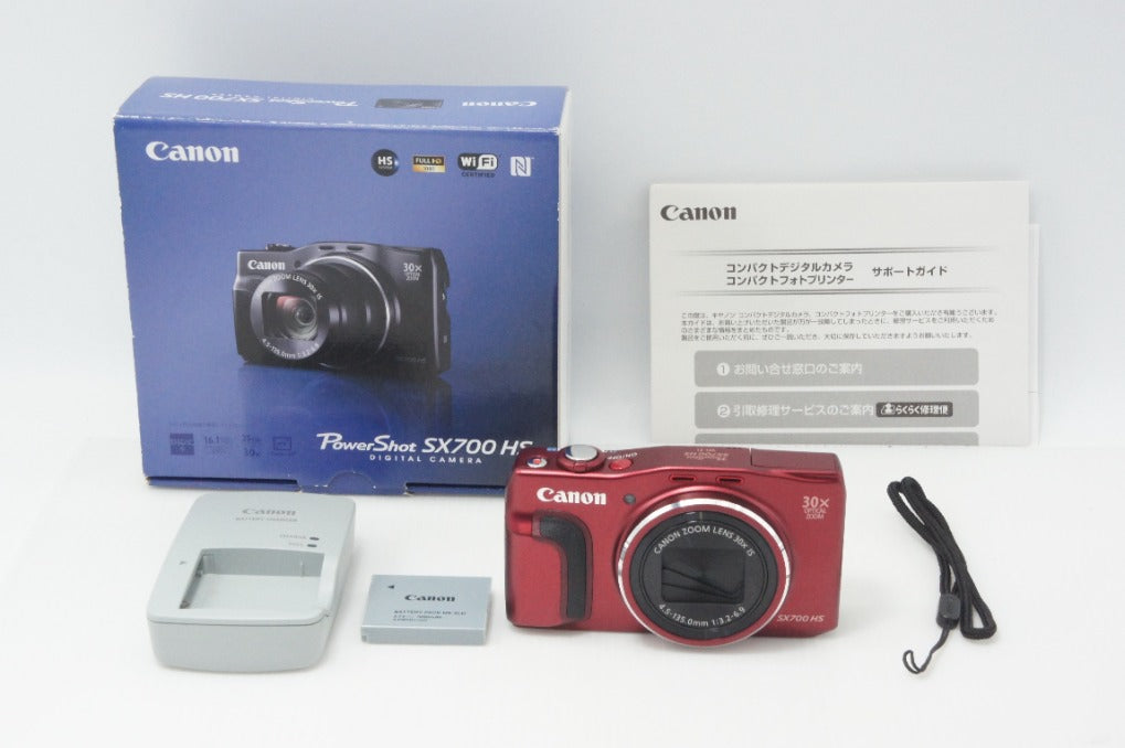 美品 Canon キヤノン PowerShot SX700 HS コンパクトデジタルカメラ レッド 元箱付 260723j