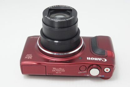 美品 Canon キヤノン PowerShot SX700 HS コンパクトデジタルカメラ レッド 元箱付 260723j