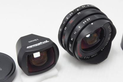 美品 VOIGTLANDER SUPER WIDE HELIAR 15mm F4.5 Aspherical Leica L39 スクリューマウント ファインダー付 260723n