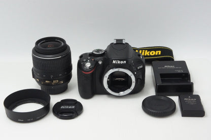美品 Nikon D5100 ボディ + AF-S DX NIKKOR 18-55mm VR レンズキット デジタル一眼レフカメラ ブラック 260724b