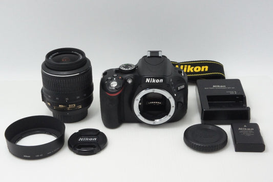 美品 Nikon D5100 ボディ + AF-S DX NIKKOR 18-55mm VR レンズキット デジタル一眼レフカメラ ブラック 260724b