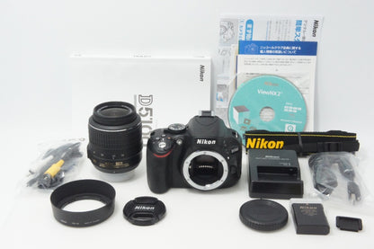新品級 Nikon D5100 ボディ + AF-S DX NIKKOR 18-55mm VR レンズキット デジタル一眼レフカメラ ブラック 260724d