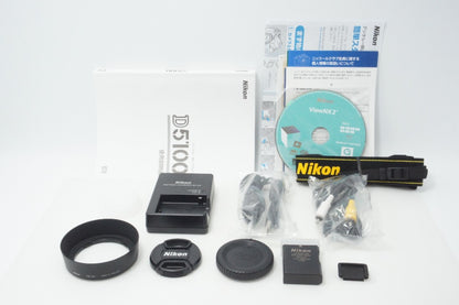 新品級 Nikon D5100 ボディ + AF-S DX NIKKOR 18-55mm VR レンズキット デジタル一眼レフカメラ ブラック 260724d