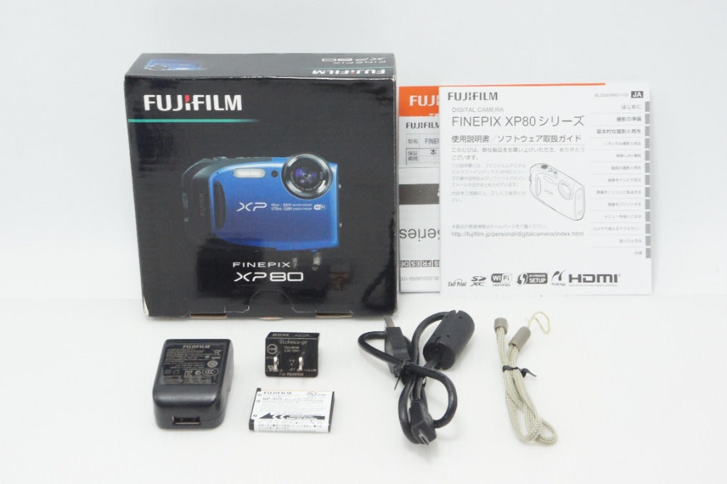 良品 FUJIFILM フジフィルム FinePix XP80 コンパクトデジタルカメラ ブルー 元箱付 260727b