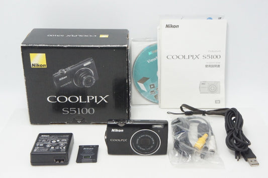 Excellent Condition Nikon COOLPIX S5100 Compact Digital Camera Smart Black with Original Box 260727d