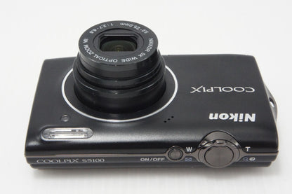 良品 Nikon ニコン COOLPIX S5100 コンパクトデジタルカメラ スマートブラック 元箱付 260727d