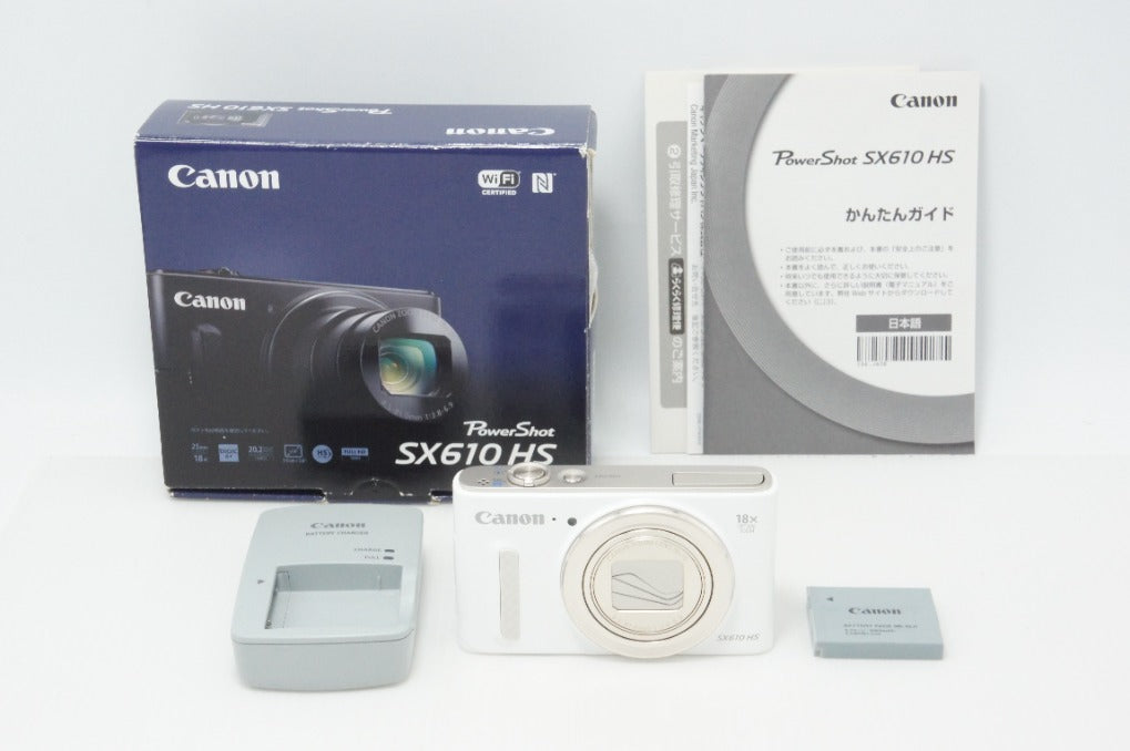 美品 Canon キヤノン PowerShot SX610 HS コンパクトデジタルカメラ ホワイト 元箱付 260727i