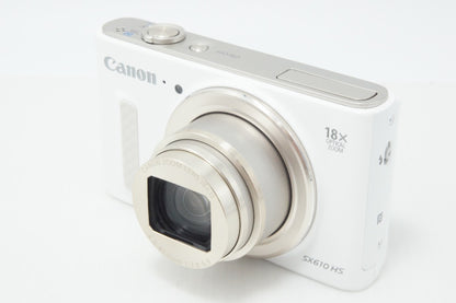 美品 Canon キヤノン PowerShot SX610 HS コンパクトデジタルカメラ ホワイト 元箱付 260727i