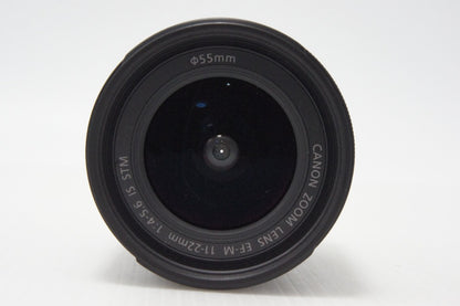 Canon キヤノン EF-M 11-22mm F4-5.6 IS STM ブラック EF-Mマウント APS-C ズームレンズ フード付 260728ac