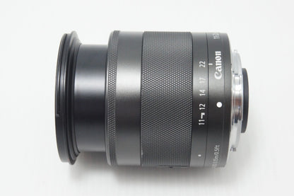 Canon キヤノン EF-M 11-22mm F4-5.6 IS STM ブラック EF-Mマウント APS-C ズームレンズ フード付 260728ac