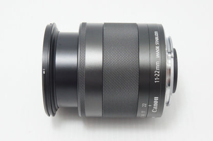 Canon キヤノン EF-M 11-22mm F4-5.6 IS STM ブラック EF-Mマウント APS-C ズームレンズ フード付 260728ac