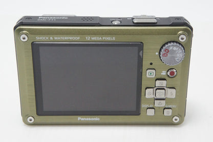 Excellent Condition Panasonic LUMIX DMC-FT1 Compact Digital Camera Foliage Green with Original Box 260728u