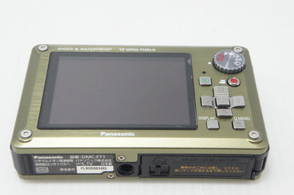 Excellent Condition Panasonic LUMIX DMC-FT1 Compact Digital Camera Foliage Green with Original Box 260728u