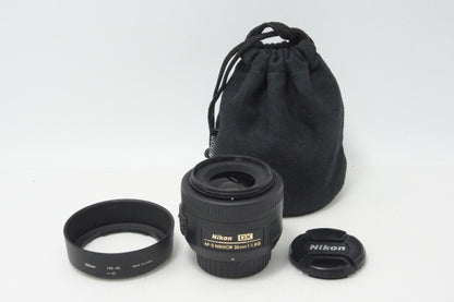 美品 Nikon ニコン AF-S DX NIKKOR 35mm F1.8G APS-C フード ポーチ付 260728x
