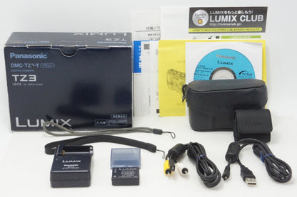 美品 Panasonic パナソニック LUMIX DMC-TZ3 コンパクトデジタルカメラ ブラウン ケース 元箱付 260729e