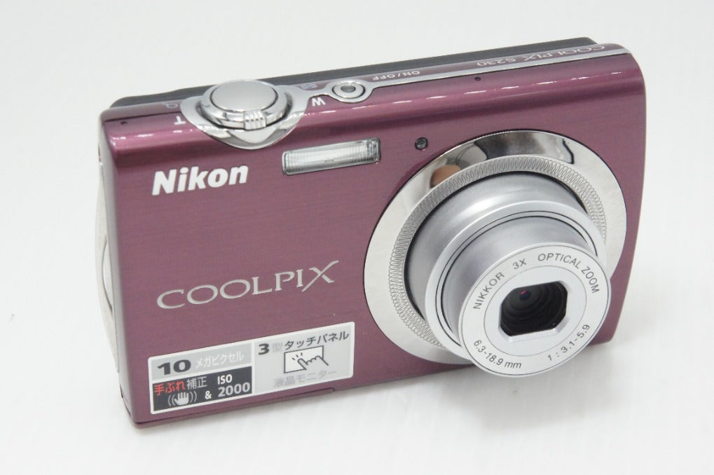 美品 Nikon ニコン COOLPIX S230 コンパクトデジタルカメラ パープル 260729f