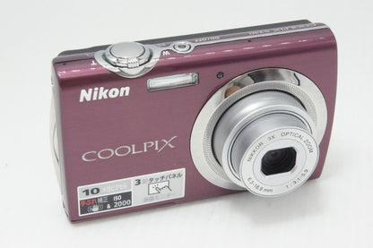 美品 Nikon ニコン COOLPIX S230 コンパクトデジタルカメラ パープル 260729f