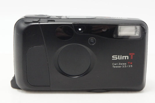 良品 KYOCERA 京セラ Slim T (Carl Zeiss Tessar 35mm F3.5) 35mmコンパクトフィルムカメラ 260729g
