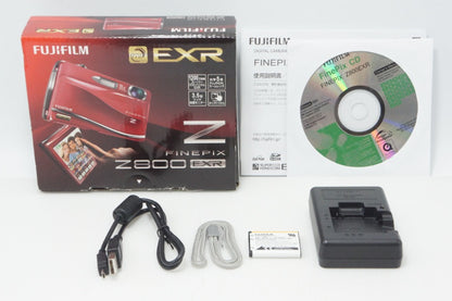 良品 FUJIFILM フジフィルム FinePix Z800EXR コンパクトデジタルカメラ レッド 元箱付 260729q