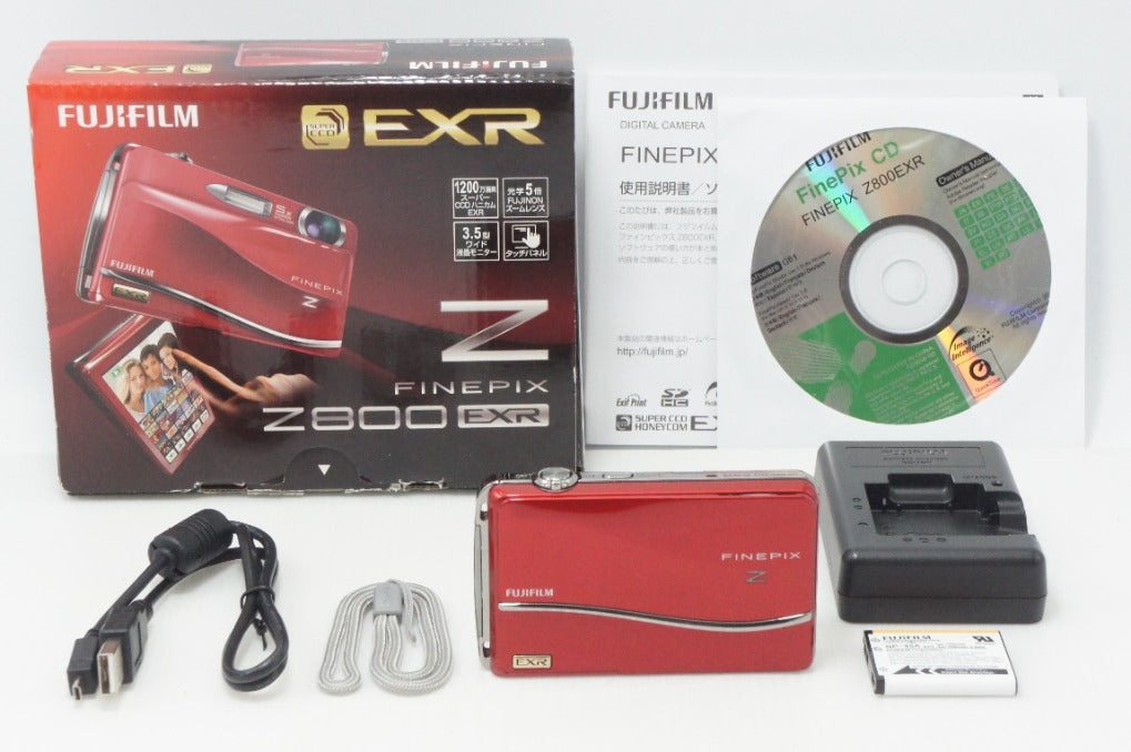 良品 FUJIFILM フジフィルム FinePix Z800EXR コンパクトデジタルカメラ レッド 元箱付 260729q