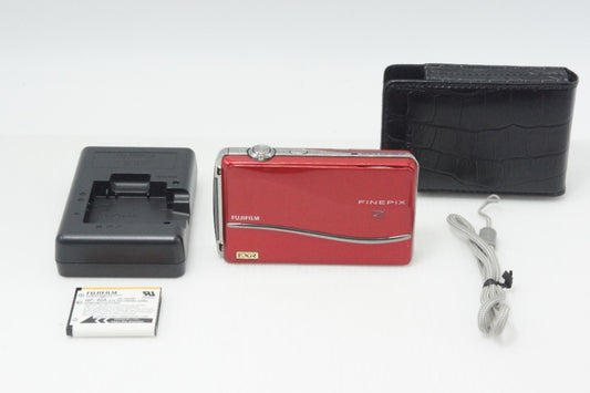 良品 FUJIFILM フジフィルム FinePix Z800EXR コンパクトデジタルカメラ レッド ケース付 260729r