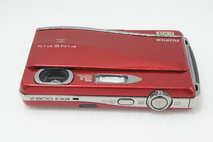 良品 FUJIFILM フジフィルム FinePix Z800EXR コンパクトデジタルカメラ レッド ケース付 260729r