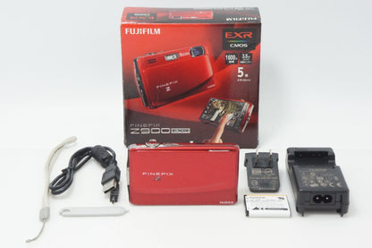 良品 FUJIFILM フジフィルム FinePix Z900EXR コンパクトデジタルカメラ レッド 元箱付 260729s