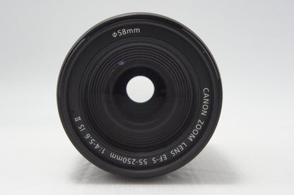 美品 Canon キヤノン EF-S 55-250mm F4-5.6 IS II APS-C ズームレンズ 260729t