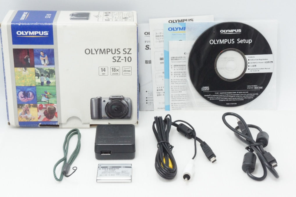 美品 OLYMPUS オリンパス SZ-10 コンパクトデジタルカメラ シルバー 元箱付 260730a