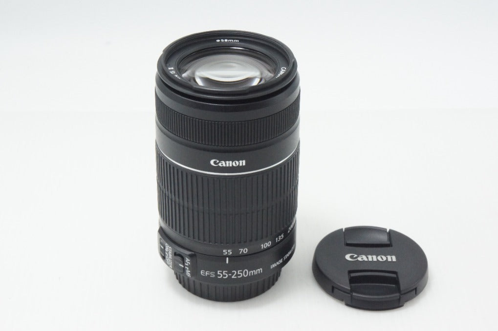 美品 Canon キヤノン EF-S 55-250mm F4-5.6 IS II APS-C ズームレンズ 260730ad