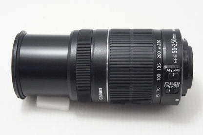 美品 Canon キヤノン EF-S 55-250mm F4-5.6 IS II APS-C ズームレンズ 260730ad