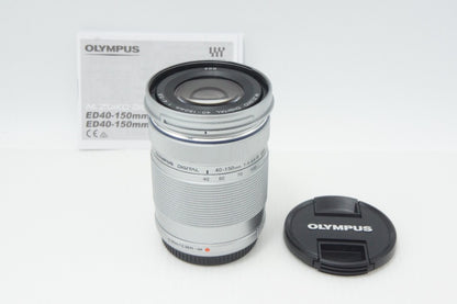 美品 OLYMPUS オリンパス M.ZUIKO DIGITAL ED 40-150mm F4-5.6 R マイクロフォーサーズ ズームレンズ シルバー 260730af