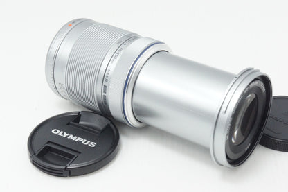 美品 OLYMPUS オリンパス M.ZUIKO DIGITAL ED 40-150mm F4-5.6 R マイクロフォーサーズ ズームレンズ シルバー 260730af