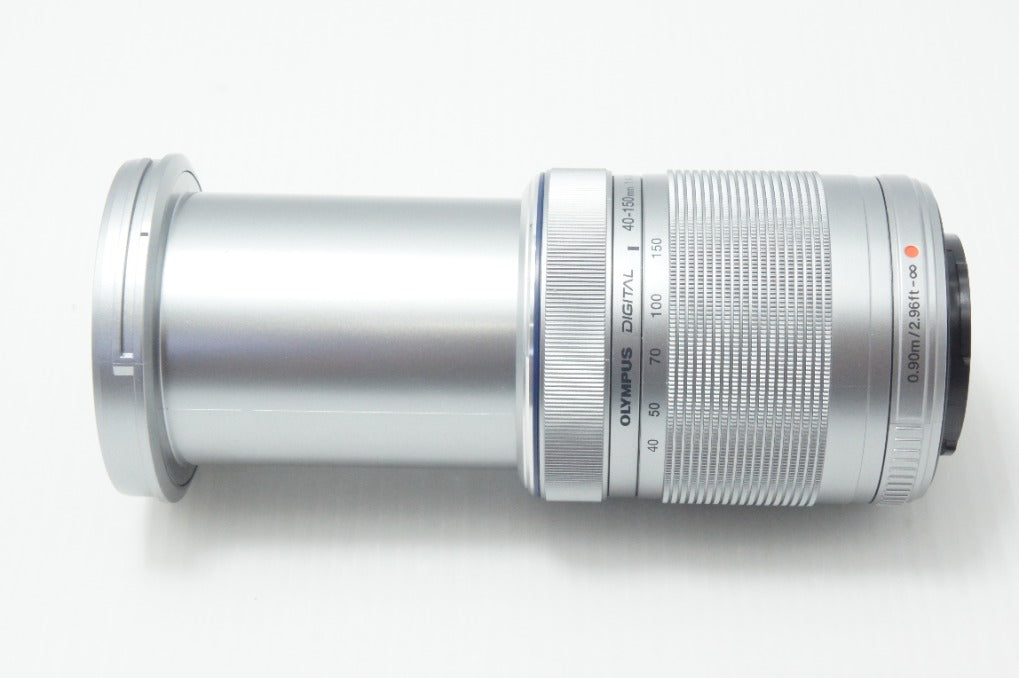 美品 OLYMPUS オリンパス M.ZUIKO DIGITAL ED 40-150mm F4-5.6 R マイクロフォーサーズ ズームレンズ シルバー 260730af