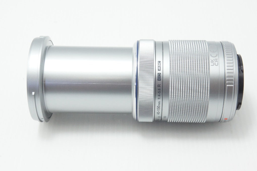 美品 OLYMPUS オリンパス M.ZUIKO DIGITAL ED 40-150mm F4-5.6 R マイクロフォーサーズ ズームレンズ シルバー 260730af