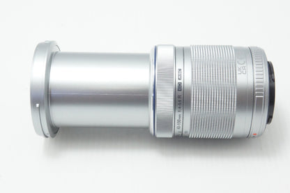 美品 OLYMPUS オリンパス M.ZUIKO DIGITAL ED 40-150mm F4-5.6 R マイクロフォーサーズ ズームレンズ シルバー 260730af