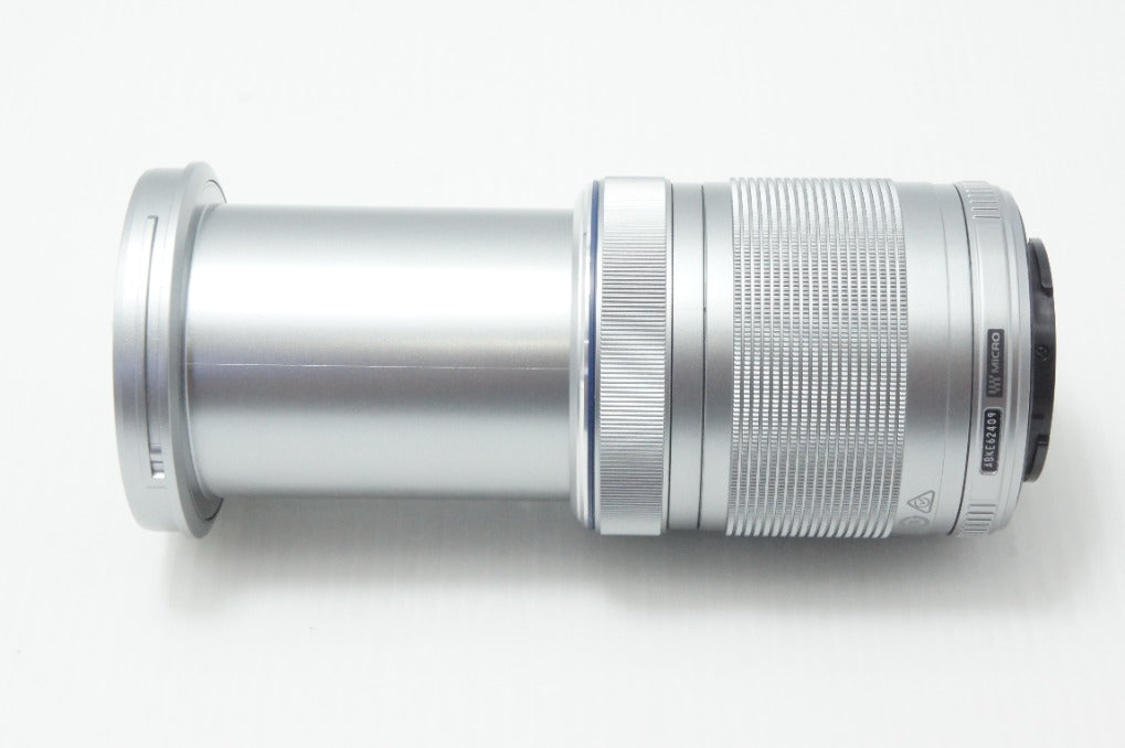 美品 OLYMPUS オリンパス M.ZUIKO DIGITAL ED 40-150mm F4-5.6 R マイクロフォーサーズ ズームレンズ シルバー 260730af