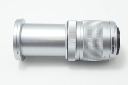 美品 OLYMPUS オリンパス M.ZUIKO DIGITAL ED 40-150mm F4-5.6 R マイクロフォーサーズ ズームレンズ シルバー 260730af