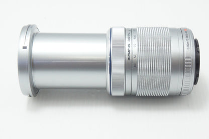 美品 OLYMPUS オリンパス M.ZUIKO DIGITAL ED 40-150mm F4-5.6 R マイクロフォーサーズ ズームレンズ シルバー 260730af