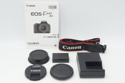 美品 Canon キヤノン EOS Kiss X9 ボディ + EF-S 18-55mm IS STM レンズキット デジタル一眼レフカメラ 260730ak