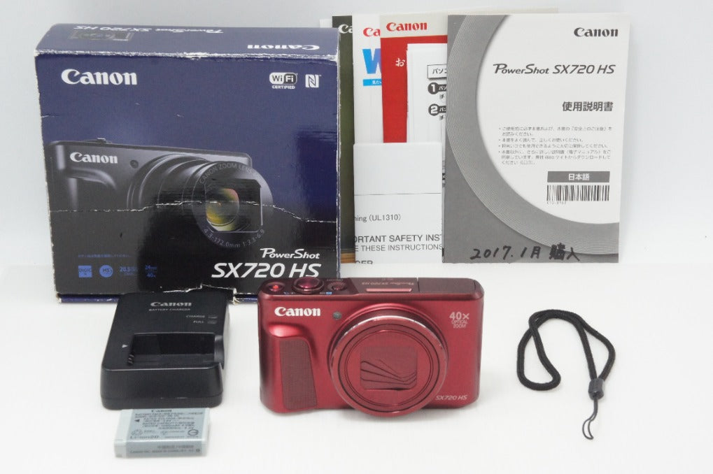 良品 Canon キヤノン PowerShot SX720 HS コンパクトデジタルカメラ レッド 元箱付 260730o