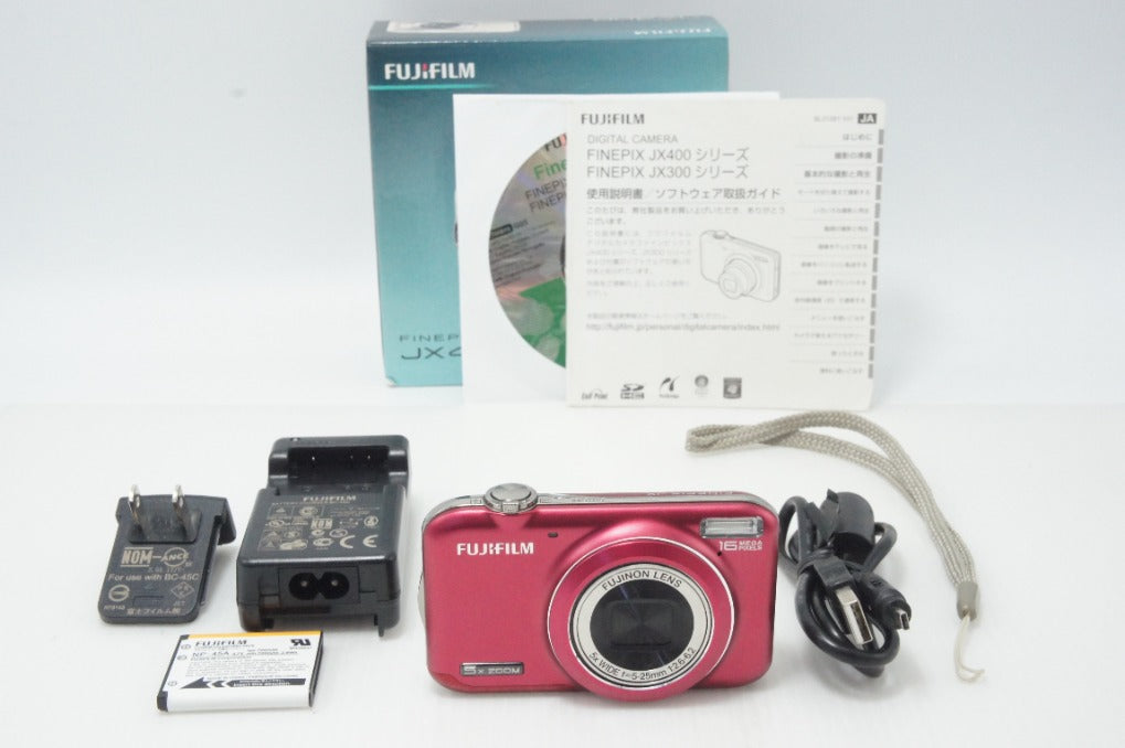 FUJIFILM フジフイルム FinePix JX400 コンパクトデジタルカメラ レッド 元箱付 260810f