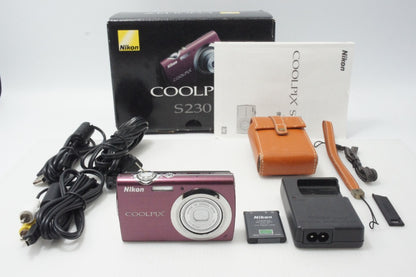 美品 Nikon ニコン COOLPIX S230 コンパクトデジタルカメラ パープル 元箱付 260812am