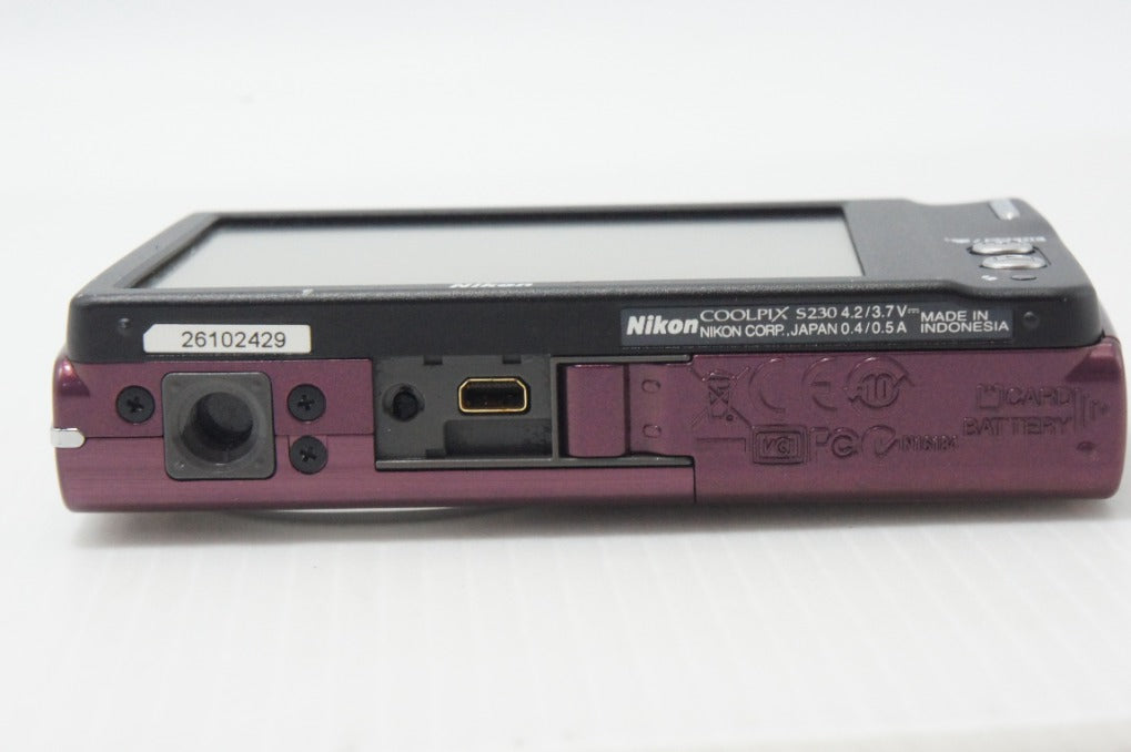 美品 Nikon ニコン COOLPIX S230 コンパクトデジタルカメラ パープル 元箱付 260812am