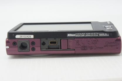美品 Nikon ニコン COOLPIX S230 コンパクトデジタルカメラ パープル 元箱付 260812am