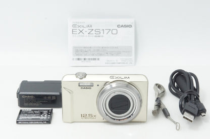 美品 CASIO カシオ EXILIM EX-ZS170 コンパクトデジタルカメラ ゴールド 260812u